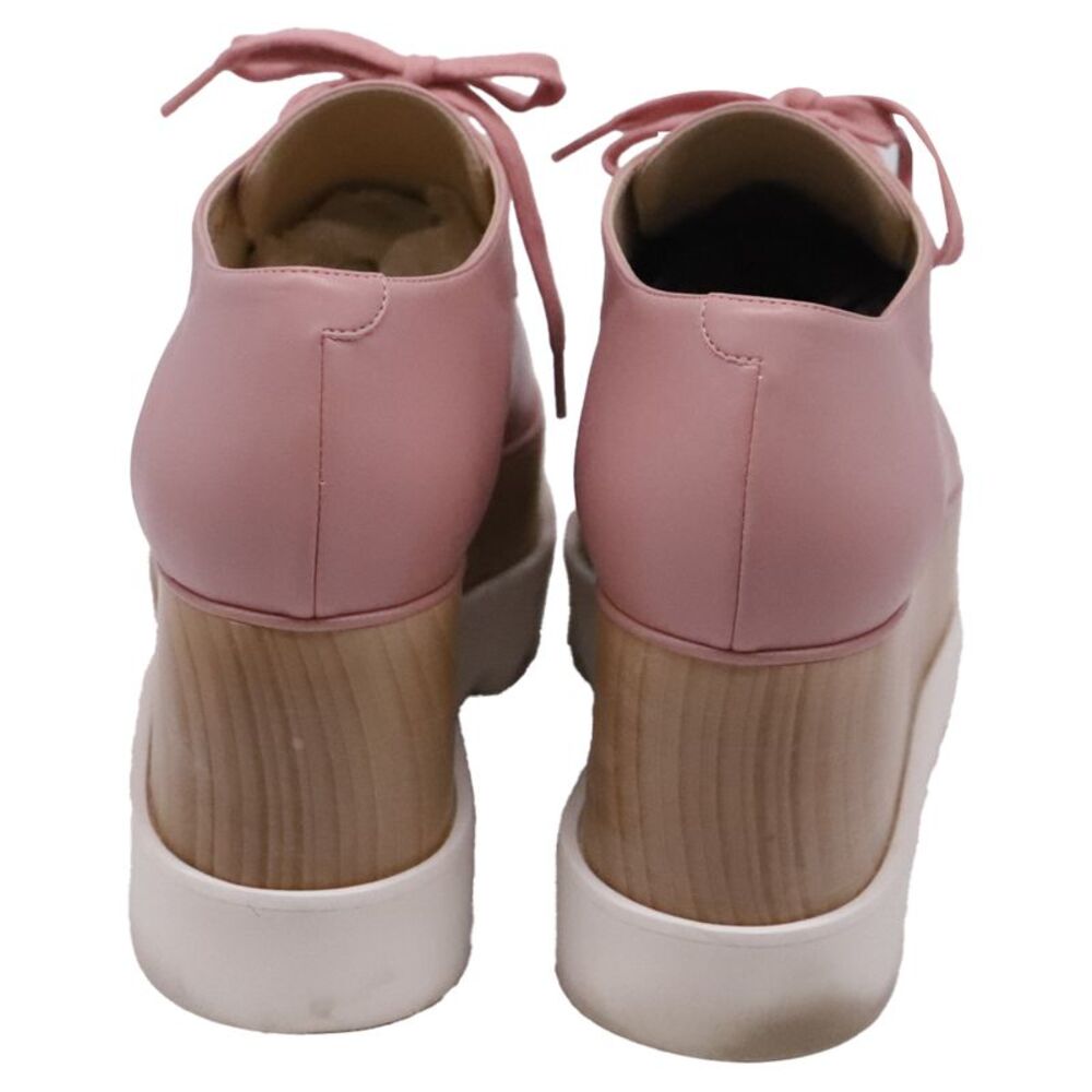 Stella McCartney Elyse Platform Wedge Shoes in Pink Leather - Picture 6 of 10